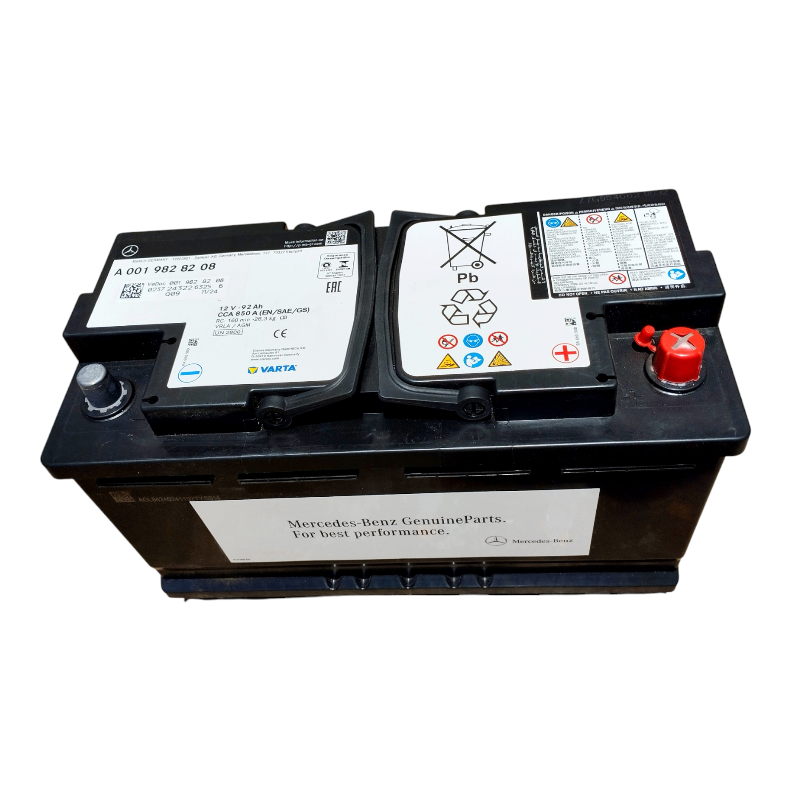Mercedes-Benz OEM AGM DIN95 12V 92Ah 850CCA car battery-Jemspark