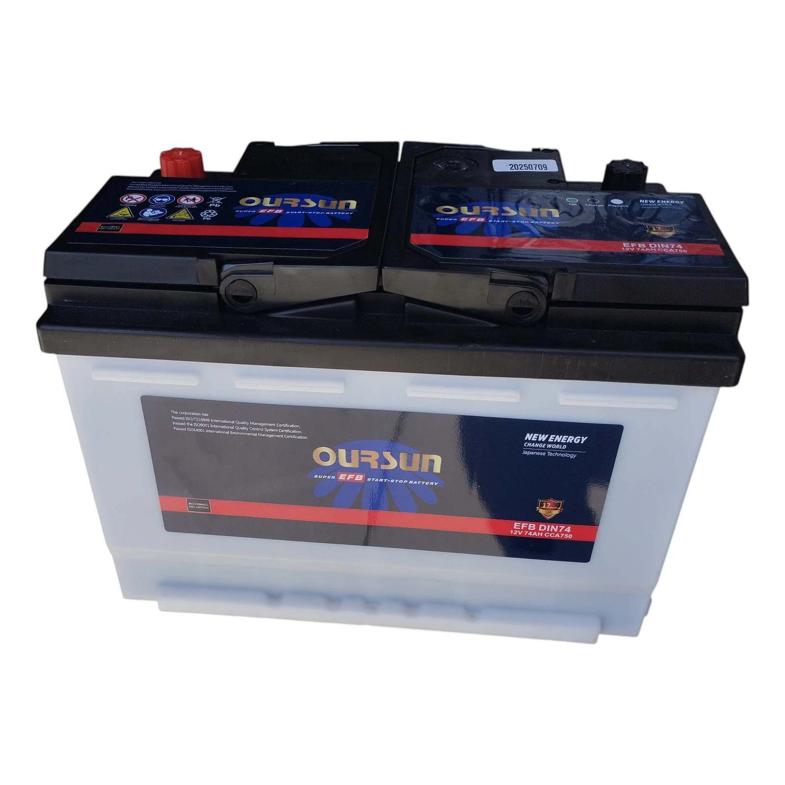 Oursun EFB DIN74 12V 74Ah start stop car battery Kenya-Jemspark