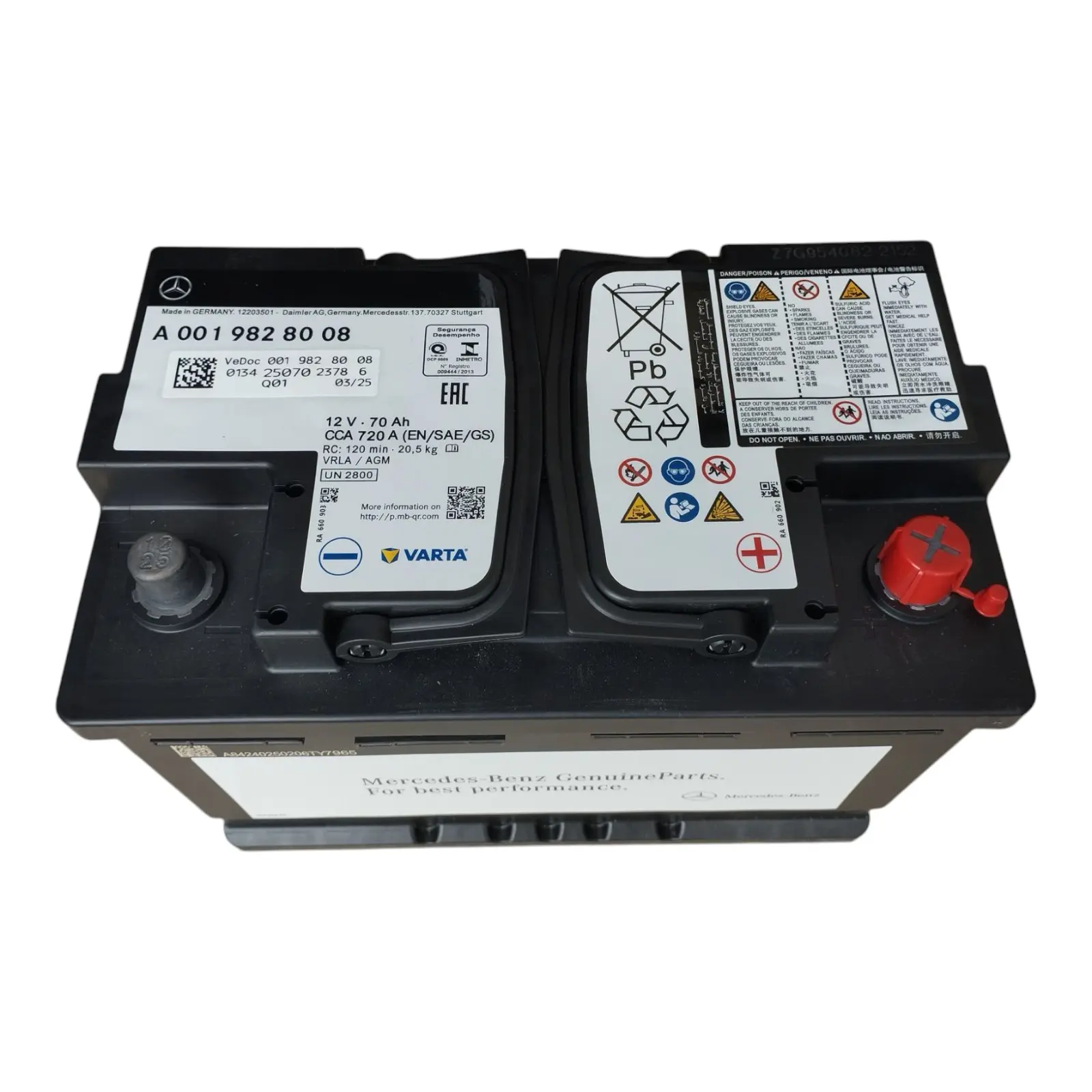Mercedes-Benz OEM AGM DIN70 12V 70Ah 720CCA car battery-Jemspark