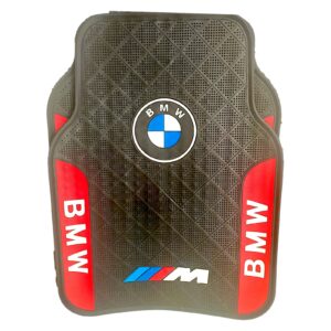 BMW M-Performance heavy duty rubber floor mats with red borders and M logo - Jemspark