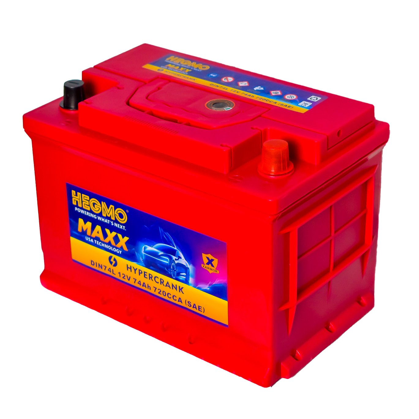 Hegmo Maxx DIN74L 12V 74Ah 720CCA Car Battery Kenya - Jemspark