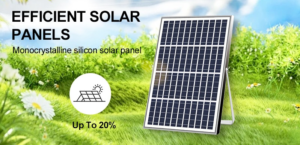 High-efficiency monocrystalline solar panel for the 400W solar LED flood light, designed for fast solar charging and reliable outdoor lighting.